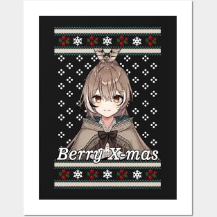 Nanashi Mumei Berry Xmas Hololive Christmas Posters and Art